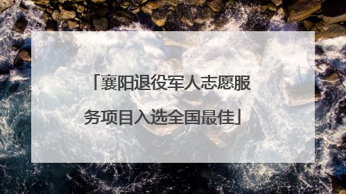 襄阳退役军人志愿服务项目入选全国最佳