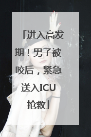进入高发期！男子被咬后，紧急送入ICU抢救