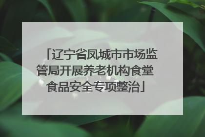 辽宁省凤城市市场监管局开展养老机构食堂食品安全专项整治