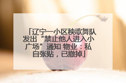 辽宁一小区秧歌舞队发出“禁止他人进入小广场”通知 物业：私自张贴，已撤掉