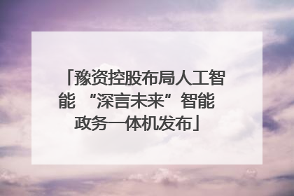 豫资控股布局人工智能 “深言未来”智能政务一体机发布