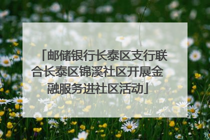邮储银行长泰区支行联合长泰区锦溪社区开展金融服务进社区活动