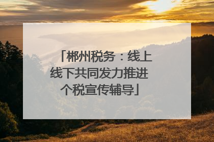 郴州税务：线上线下共同发力推进个税宣传辅导
