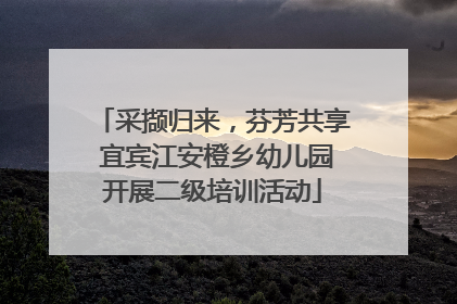采撷归来，芬芳共享 宜宾江安橙乡幼儿园开展二级培训活动