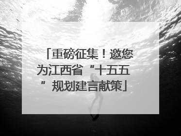 重磅征集！邀您为江西省“十五五”规划建言献策