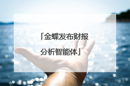 金蝶发布财报分析智能体
