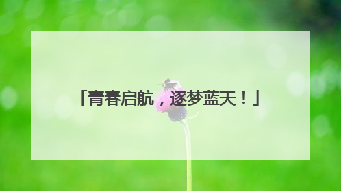 青春启航，逐梦蓝天！