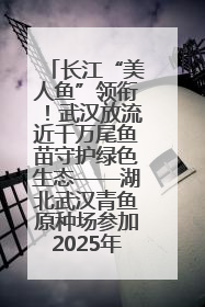 长江“美人鱼”领衔！武汉放流近千万尾鱼苗守护绿色生态——湖北武汉青鱼原种场参加2025年“全国放鱼日”增殖放流活动