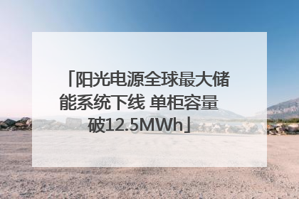阳光电源全球最大储能系统下线 单柜容量破12.5MWh