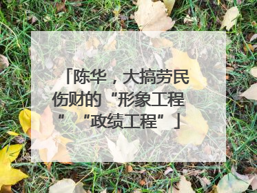 陈华，大搞劳民伤财的“形象工程”“政绩工程”