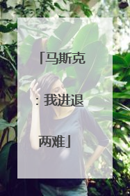 马斯克：我进退两难