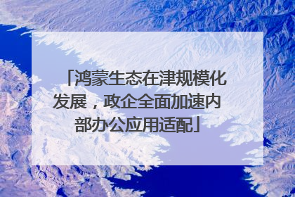 鸿蒙生态在津规模化发展，政企全面加速内部办公应用适配