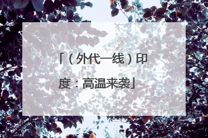 （外代一线）印度：高温来袭