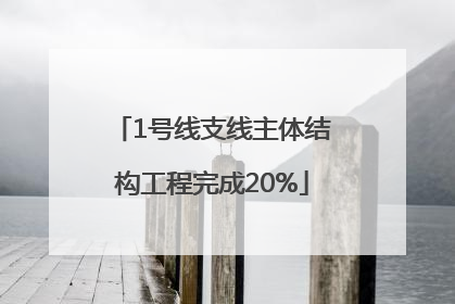 1号线支线主体结构工程完成20%