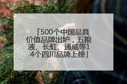 500个中国最具价值品牌出炉，五粮液、长虹、通威等14个四川品牌上榜